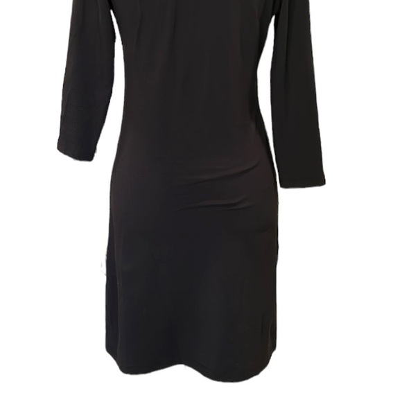 NEW Susana Monaco Black Draped Cowl Neck Knit Mini Dress - L - Picture 12 of 16